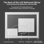 Koonmi 40x60 LED Bathroom Mirror, Backlit + Front Lit, LED Bathroom Mirror with Lights for Wall, 3 Colors, Anti-Fog, Dimmable Brightness, Memory Function, Tempered Glass