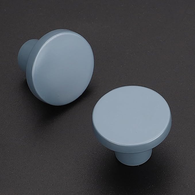 Ravinte 25 Pack Cabinet Knobs Light Blue Kitchen Cabinet Knobs Round Dresser Drawer Pulls Closet Door Pulls 1-1/5 Inch