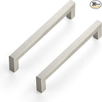 Ravinte 30 Pack 6-1/4 Inch Square Cabinet Handles - Brushed Nickel Pulls, Stainless Steel Drawer Pulls, Kitchen Cabinet Hardware