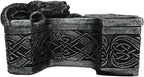 Ebros Gift Viking Ram Skull Thor Hammer Mjolnir with Runes Knotwork Decorative Jewelry Box Figurine Norse God of Thunder Scandinavian Mythology Collectible Trinket Stash Boxes