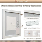 Keonjinn Bathroom Mirror with Lights 47.6" x 35.8" with Backlit and Front Light, Stepless 3 Colors Temperature Dimmable LED Bathroom Mirror, UL Listed LED Driver, Tempered Glass Lighted Vanity Mirror