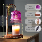 Candle Warmer Lamp with Timer: Dimmable Candle Warmer Lamps Height Adjustable Purple Flower Candle Lights