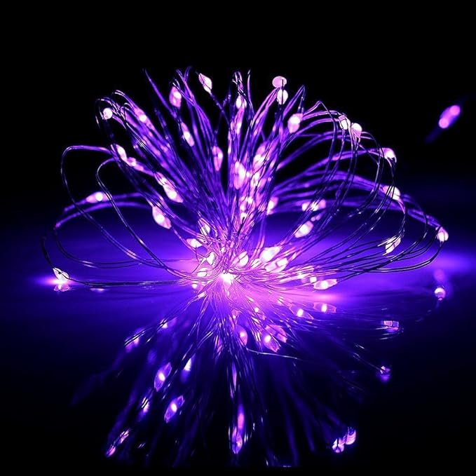 ANJAYLIA Purple String Lights, LED Fairy Lights Battery Operated 30leds Firefly Fairy Lights Party Home Wedding Festival Decorations