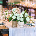 Artificial Flowers Realistic Roses, 25pcs Real Looking Fake Roses with Stem for DIY Wedding Bouquets Centerpieces Bridal Shower Party Home Romantic Decorations (Regular 3" - 25pcs, Light Green)