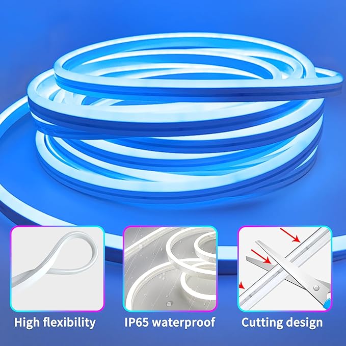 32.8FT Led Neon Rope Lights Control with App/Remote,Flexible Led Rope Lights,Multiple Modes,IP65 Outdoor RGB Neon Lights Waterproof,Music Sync Gaming Led Neon Strip Lights for Bedroom Décor