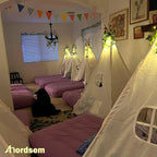 Anordsem Battery String Light Indoor: 6.88Ft/10 LED Cotton Ball Lanterns 2 Pack - Fairy Cozy Lighting Hanging Deco for Bedroom Party - Christmas Gifts for Babies Adults 25-50