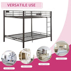 Acme Kaleb Metal Frame Queen Over Queen Bunk Bed with Ladder in Sandy Black