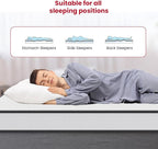 PayLessHere | 8 Inch King Mattress | Medium Firm Hybrid Mattress | White | with High-Density Foam and Breathable Cover | Pocket Spring Design, Pressure Relief | Bed in a Box, CertiPUR-US Certified