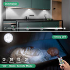 3 Colors Temperatures LED Closet Light Motion Sensor Step Light Compatible with Charging Station, USB Rechargeable Battery Operated Puck Light (1 Pack)