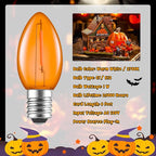 Accessory Cord with One LED Light Bulb - 6ft Cord with On/Off Switch for Halloween Pumpkin, DIY Craft Projects, Paper Lantern Halloween Decoration, Village House, Holiday Ceramic Trees, 2 Pack, Orange