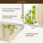 TETOTE 36 x 36 Inch Brushed Nickel Mirror Metal Framed Bathroom Mirror, Tempered Glass, Modern Farmhouse Wall Mounted Mirror for Decorative(Horizontal/Vertical)