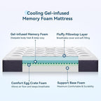 ONENICE 10 Inch Queen Mattress in a Box, Breathable Gel-Memory Foam Plus Pillowtop Mattress for Pressure Relief, CertiPUR-US Certified Bed in a Box, Fiberglass-Free