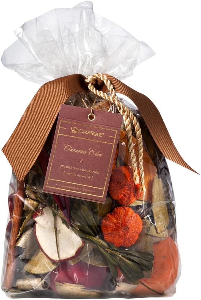 Aromatique Cinnamon Cider Scented Potpourri Bag 14oz - Decorative Home Fragrance Sachet Dried Flowers, Long Lasting Room Air Freshener Deodorizer Perfect Fall Decoration or Catchall Bowl Filler Decor