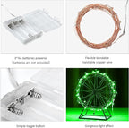 Mini St. Patrick's Day Fairy Lights Battery Operate, 1 Pack Copper Wire 3*AAA Battery Powered Led Starry Fairy String Lights for Bedroom, Christmas, Party, Wedding, Decoration(5m/16ft Green)