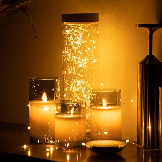 6 Pack Fairy Lights Battery Operated String Lights, 7ft 20 Led Mini Lights, Waterproof Silver Wire Starry for Mason Jars DIY Wedding Party Bedroom Christmas (Warm White)