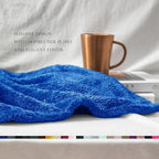 Exclusivo Mezcla Plush Fuzzy Fleece Bed Blanket Twin Size, Super Soft, Fluffy and Warm Blankets, Suitable for All Seasons (Cobalt Blue, 90x66 Inches)