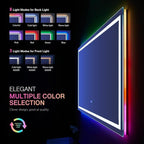 LOAAO 77"X36" LED Bathroom Mirror with Lights, Anti-Fog, Dimmable, RGB Backlit + Front Lighted, Bathroom Vanity Mirror for Wall, Memory Function, Waterproof, Tempered Glass