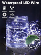 3 Pack Fairy Lights Battery Operated with Remote Control Timer, 26 FT 80 LED String Lights Outdoor Indoor, 8 Mode Twinkle Lights for Christmas Party Wedding Birthday Bedroom Décor (Cool White)