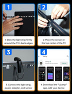 FFJ TV Lights That Change with TV, 21.3ft Cuttable TV LED Backlight for 90-100 Inch Screen and PC Monitor, TV Backlight with Sensor, Smart App Control, Game & Music Sync Color Changing Light