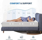 Avenco King Mattress, 12 Inch King Size Mattress in a Box with Bamboo Charcoal Memory Foam for Cooling Sleep & Pain Relief, Medium Soft King Bed Mattresses, CertiPUR-US Certified