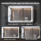 60"X24" LED Bathroom Mirror with Front Lights and Backlit, Anti-Fog, Dimmable, Shatter-Proof Tempered Glass, Lighted Bathroom Vanity Mirror for Wall with 3 Colors, Memory Function
