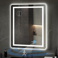 YITAHOME 24 x 32 Inches LED Bathroom Mirror, Front Light and Backlit, Motion Sensor, 10X Magnifying Glass, 3 Colors Dimmable, 5mm Tempered Glass, Anti-Fog, Wall Mounted Mirror-Vertically Only