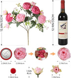 Luyue 8 Packs Peonies Artificial Flowers Faux Peony Bouquet Fake Peonies Flower for Vase Silk Peony Floral Arrangements for Table Centerpiece Wedding Decoration Indoor Home Decor