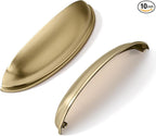 khtumeware 10 Pack 3-3/4" Drawer Pulls Champagne Bronze Cabinet Cup Pulls Kitchen Hardware Cabinet Handles Drawer Handles Knobs 3-3/4 inch Hole Center