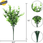 GREENRAIN Artificial Flowers Outdoor Fake Flowers for Decoration UV Resistant No Fade Faux Plastic Plants Garden Porch Window Box Décor (6 Bundles, 4#White)