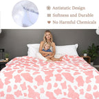 Fleece Cow Print Blanket King Size for All Season - Premium Lightweight Anti-Static Super Soft Cozy Plush Cow Blankets for King/Calking Bed,90" x 108"(Pink Cow)