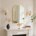 Sweetcrispy 20"x31" Arched Gold Bathroom Mirrors for Wall, Bathroom Mirrors for Over Sink, Wall Decor for Bathroom, Entryway, Bedroom, Vanity