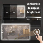 72"X40" LED Bathroom Mirror with Front Lights and Backlit, Anti-Fog, Dimmable, Shatter-Proof Tempered Glass, Lighted Bathroom Vanity Mirror for Wall with 3 Colors, Memory Function