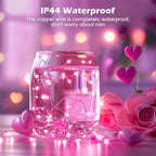 5 Pack Fairy Lights Battery Operated, 7 Feet 20 Led String Lights with Timer, Waterproof Firefly Lights on Silver Wire for Home Party Wedding Christmas Decorations, 6 Hours on/18 Hours Off, Pink
