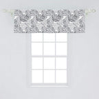Ambesonne Tropical Window Valance, Exotic Jungle Palm Leaves Print in Greyscale Shades Floral Details, Curtain Valance for Kitchen Bedroom Decor with Rod Pocket, 54" X 18", Dimgray Pale Taupe White