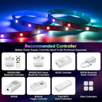 SEZO WS2812B LED Strip Light 16.4FT/5M 30Pixel/M 150LEDs DC5V Individual Addressable LED Strip SMD5050 RGB Dream Color Programmable LED Light Strip Flexible IP30 Non-Waterproof White PCB