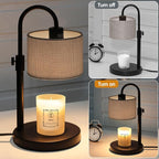 Candle Warmer Lamp with Timer, Dimmable Candle Wax Warmer Candle Lamp with 2 Bulbs, House Warming Gifts Brithday Gifts for Women Bedroom Home Decor (Gray-Upgraded)