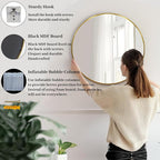 Gold Circle Mirror, Round Mirror 20 inch, Gold Mirror Metal Frame, Round Wall Mirrors for Bathroom, Bedroom, Living Room, Entryway.