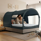 LEEDOR Bed Tent Dream Tents Bed Canopy Shelter Cabin Indoor Privacy Warm Breathable Pop Up Twin/Full/Queen for Kids and Adult Patent Pending(Mattress Not Included)