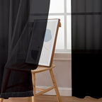 Aiyufeng 2 Panels Extra Long Sheer Window Curtains 120 Inches Length, Elegant Window Voile Panels/Drapes/Scarf/Treatment/Backdrop for Living Room Wedding Party Home Decor (40W x 120L inches, Black)