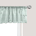 Ambesonne Pastel Window Valance, Horizontal Wavy Lines White Striped Abstract Soft Toned Nautical Art Display, Curtain Valance for Kitchen Bedroom Decor with Rod Pocket, 42" x 12", Almond Green White