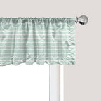 Ambesonne Pastel Window Valance Pack of 2, Horizontal Wavy Lines White Striped Abstract Soft Toned Nautical Art Display, Rod Pocket Curtain Valances for Kitchen Bedroom, 42" X 18", Almond Green White