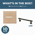 Franklin Brass - Francisco Warm Chestnut Cabinet Handles 4 Inch (4") Hole Center Pulls | Easy Install, Durable Hardware for Kitchen Cabinet Door, Drawers, Dresser Pull, Furniture (10 Pack)
