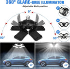 LED Garage Lights 1 Pack -180W, 18000LM 6500K Led Shop Light with 6+1 Deformable Panels, Basement Barn Light Garages Ceiling Lights, E26/E27 for Garage, Warehouse, Shop