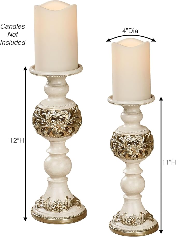 Abimbola Candleholders Ivory Set of Two