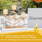 Gold Candle Holders for Pillar Candles with Marble Base 3 Arms Metal Candelabra Candle Holders Gold Home Decoration Elegant Candle Stand for Table Centerpieces,Fireplace,Anniversary