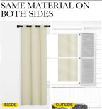 NICETOWN Room Dividers Curtains Screens Partitions, Premium Heavyweight Laundry Room Divider for Office, Vintage and Sliding Room, Including 16 Silver Ring Top (1 Panel, 15ft Wide x 7ft Long, Beige)