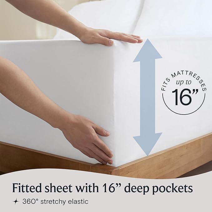 LuxClub Twin XL Sheets - Soft Kids Twin Bed Sheets for Boys and Girls, 3 PC Deep Pockets Wrinkle Free Kids Fitted Sheets Machine Washable Hotel Bedding Silky Soft- White Twin XL