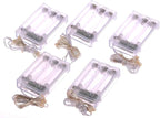 5 Pack Fairy Lights Battery Operated, 7 Feet 20 Led String Lights with Timer, Waterproof Firefly Lights on Silver Wire for Home Party Wedding Christmas Decorations, 6 Hours on/18 Hours Off, Pure White
