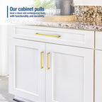 JOY DECOR 6 Pack Cabinet Handles, Gold Cabinet Pulls, 12-3/5 Inch Kitchen Closet Handles Square Drawer Pulls Stainless Steel Drawer Hardware, 320mm Hole Centers