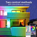 300 ft Outdoor LED Strip Lights Waterproof,IP68 Waterproof LED Light Strips with Remote,App Control Music Sync RGB Outdoor LED Rope Lights,LED Lights for Bedroom,Roof,Deck,（2 Rolls of 150ft）